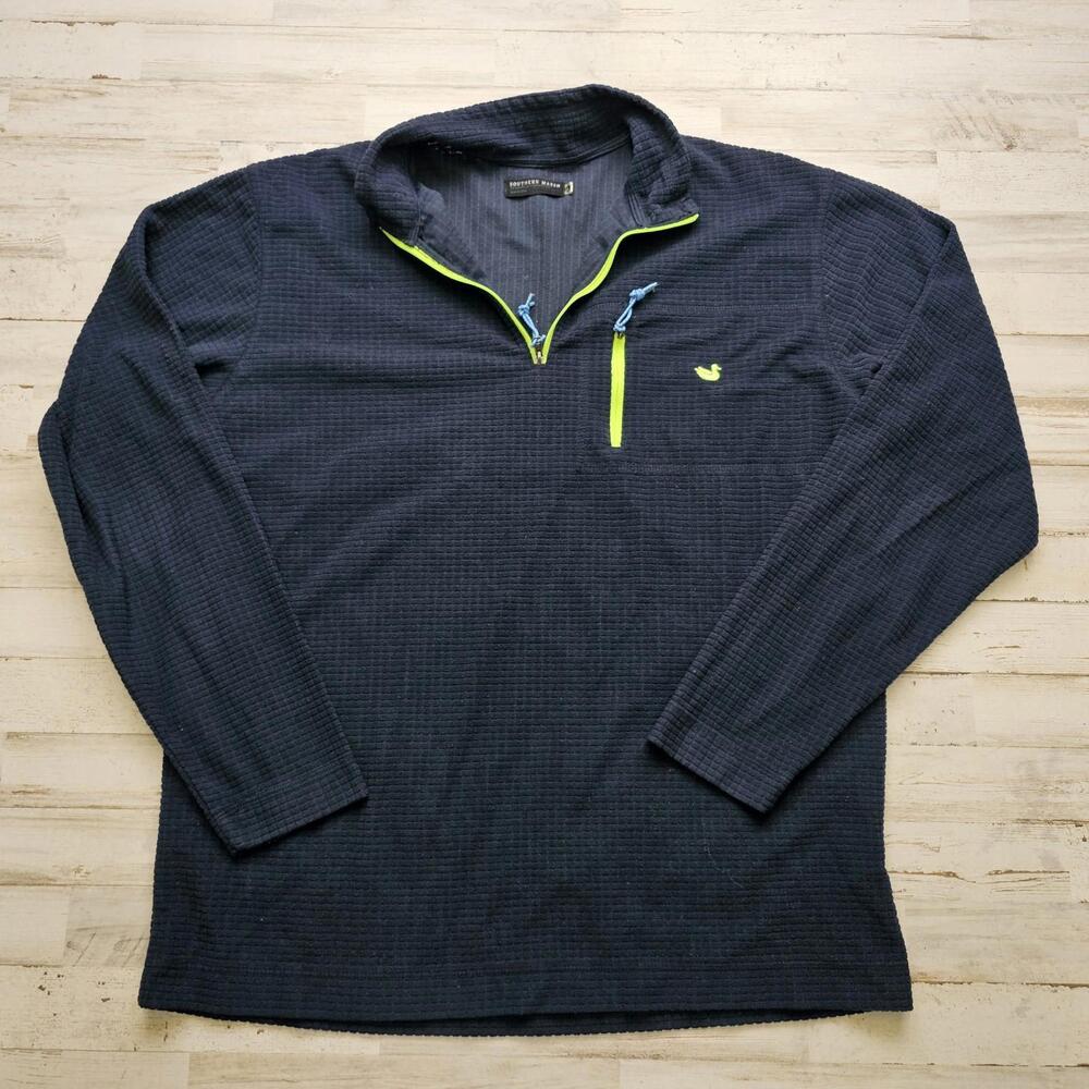Southern Marsh Fieldtec Pullover LG Blue 1/4 Zip Waffle Outdoor Casual Jacket